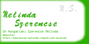 melinda szerencse business card